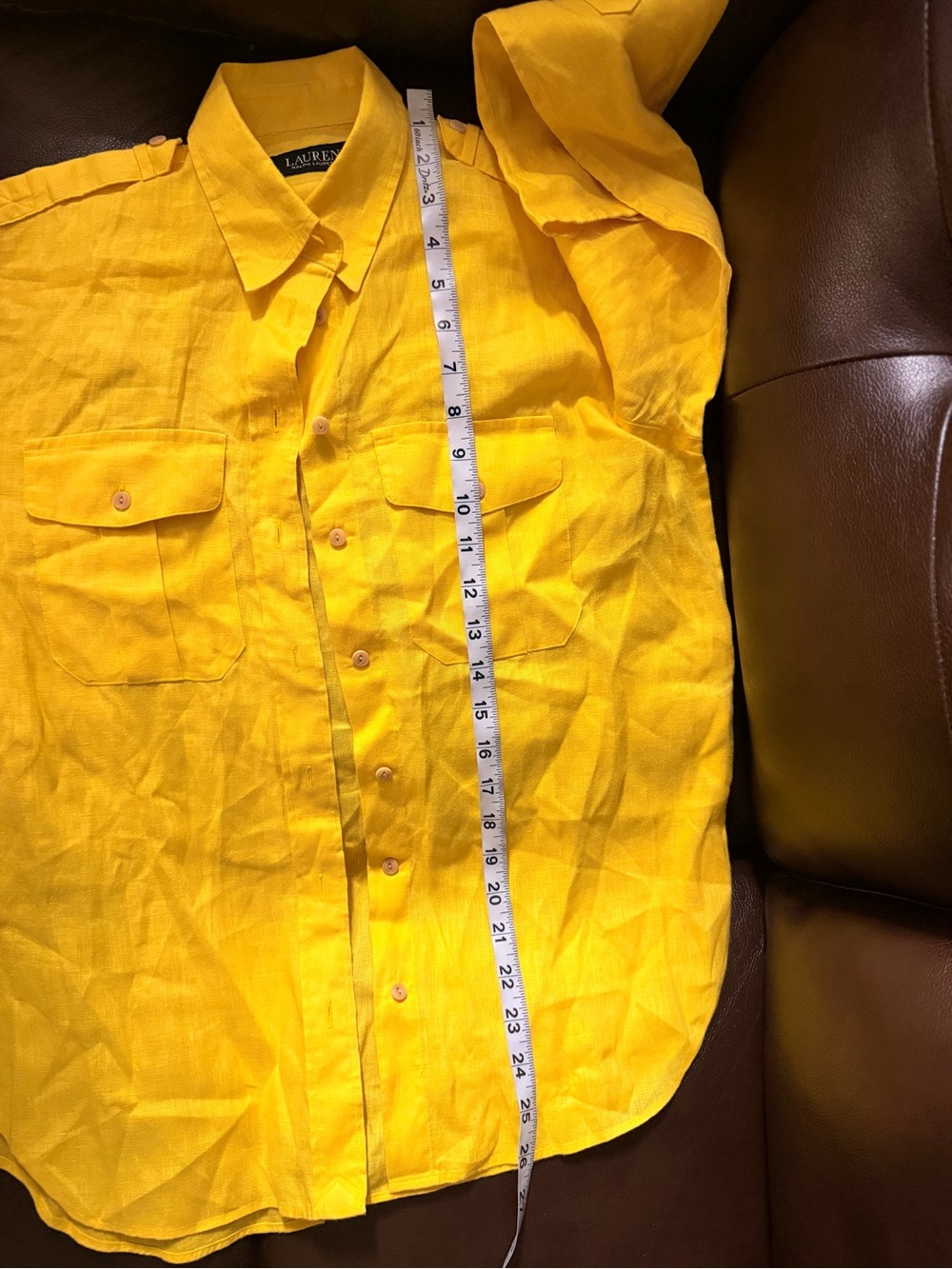 Ralph Lauren Bright Yellow Button-Down Shirt - Picture 6 of 7